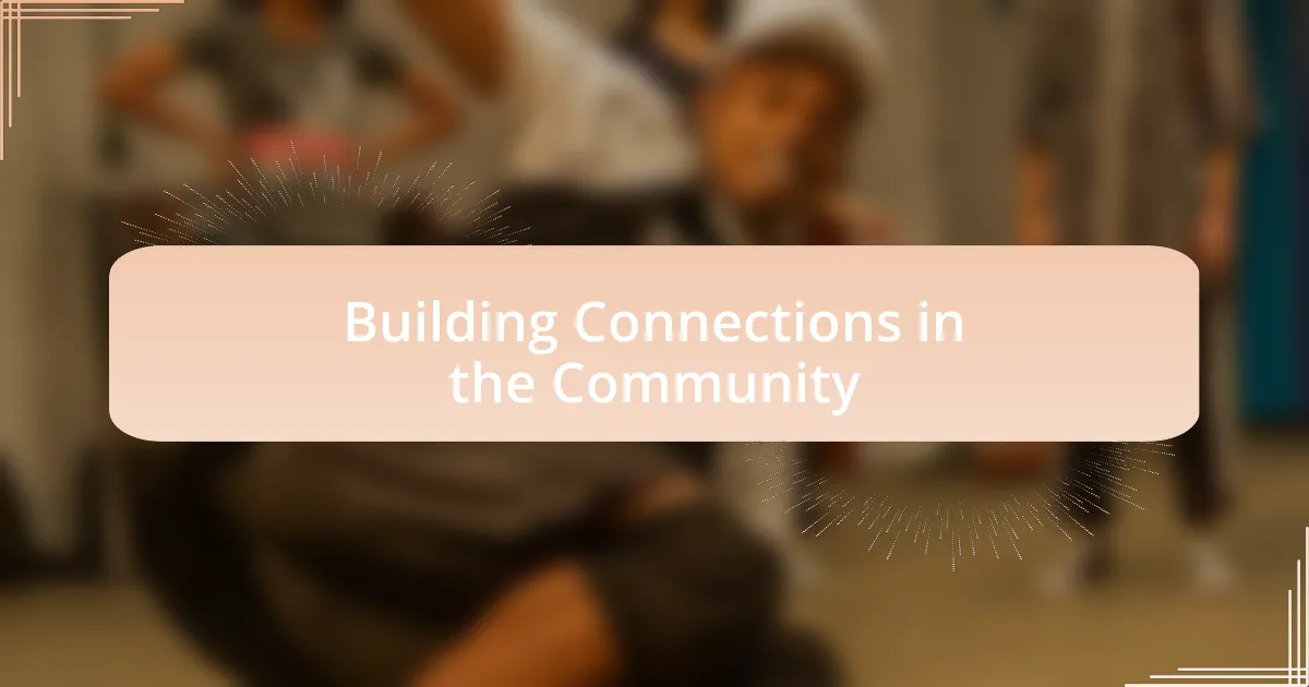 Building Connections in the Community