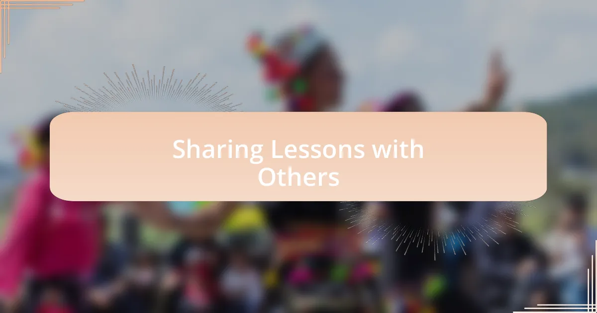Sharing Lessons with Others