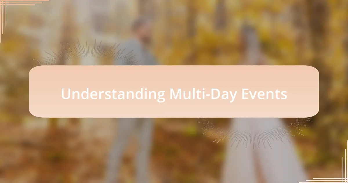 Understanding Multi-Day Events