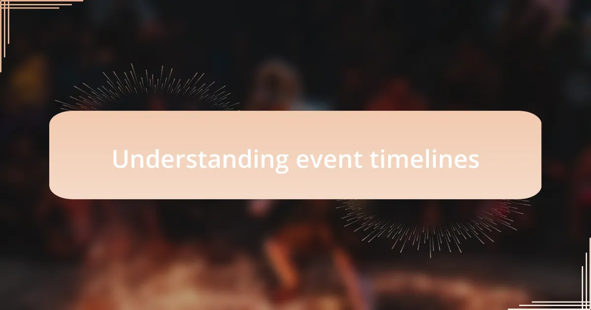 Understanding event timelines